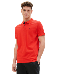 Tom Tailor - basic polo with contrast - laveste priser - basic red - 1