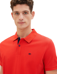 Tom Tailor - basic polo with contrast - laveste priser - basic red - 4