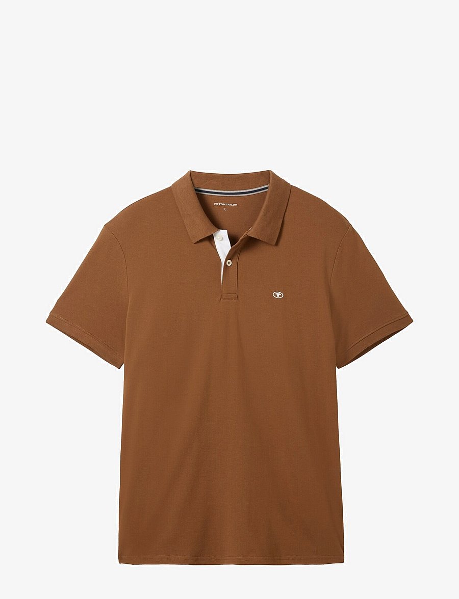 Tom Tailor - basic polo with contrast - kurzärmelig - dark palm - 1