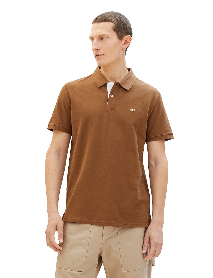 Tom Tailor - basic polo with contrast - kurzärmelig - dark palm - 0