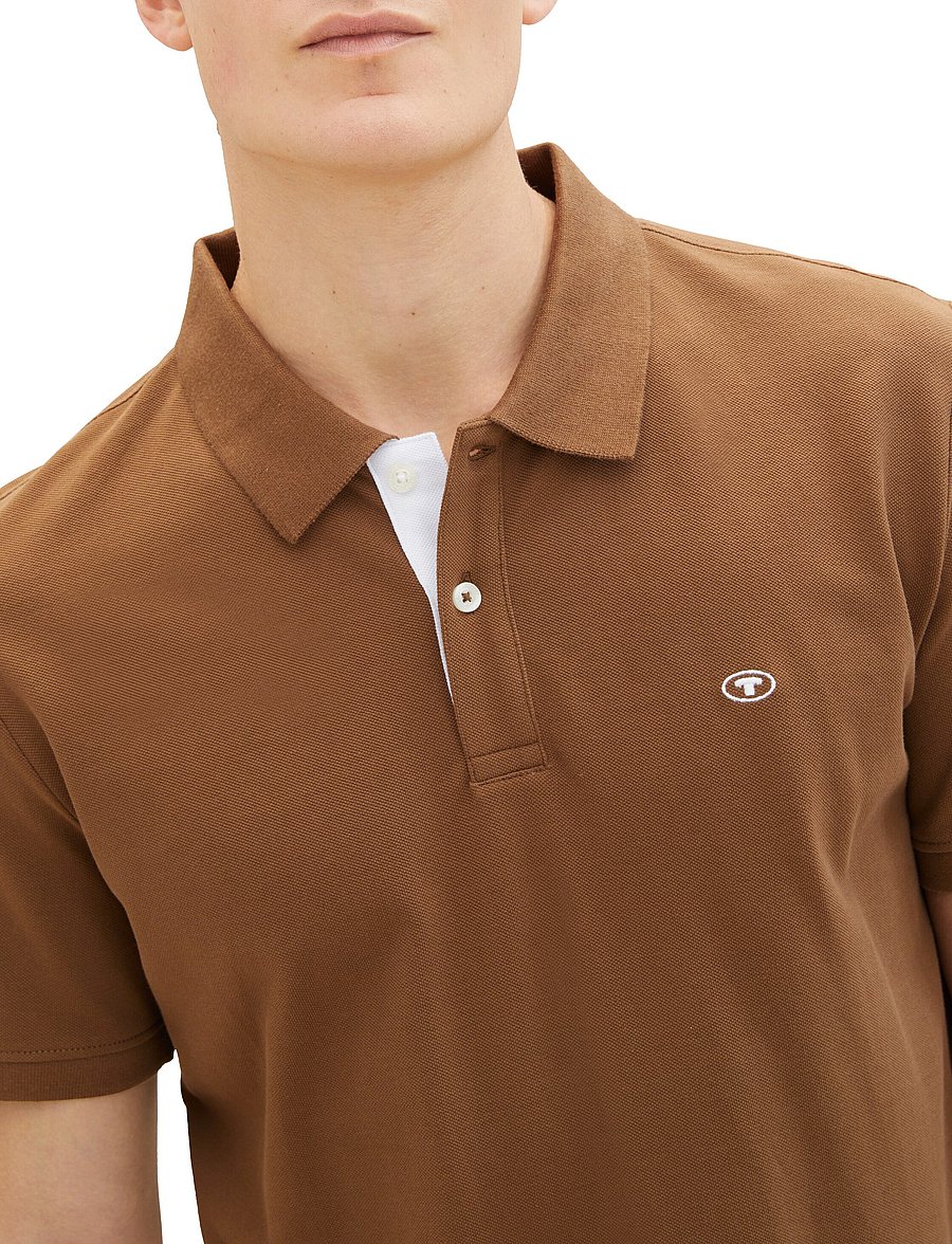 Tom Tailor - basic polo with contrast - kurzärmelig - dark palm - 5