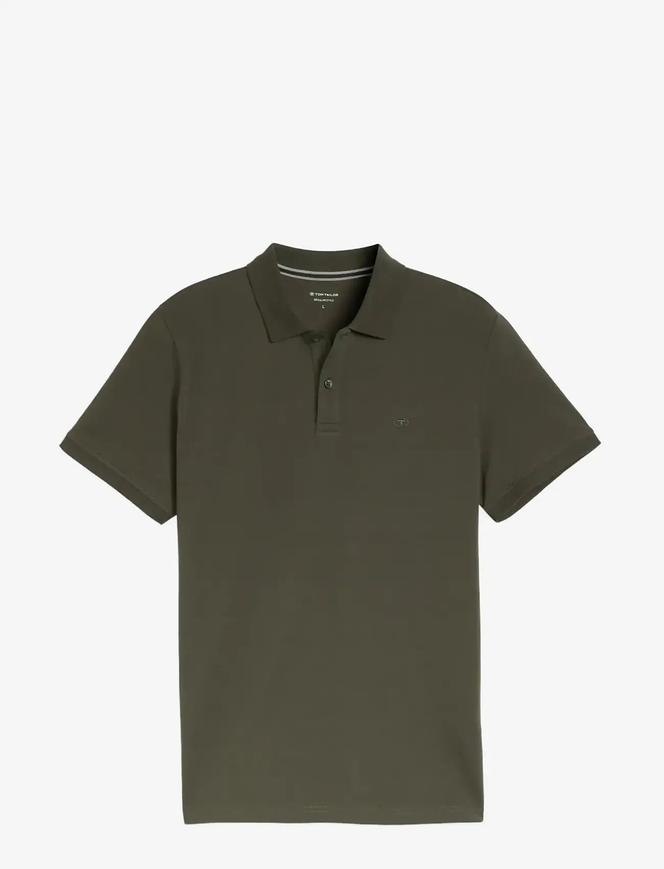 Tom Tailor - basic polo with contrast - kurzärmelig - deep leaf green - 1