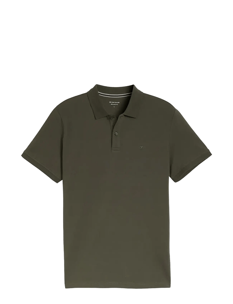 Tom Tailor - basic polo with contrast - kurzärmelig - deep leaf green - 1