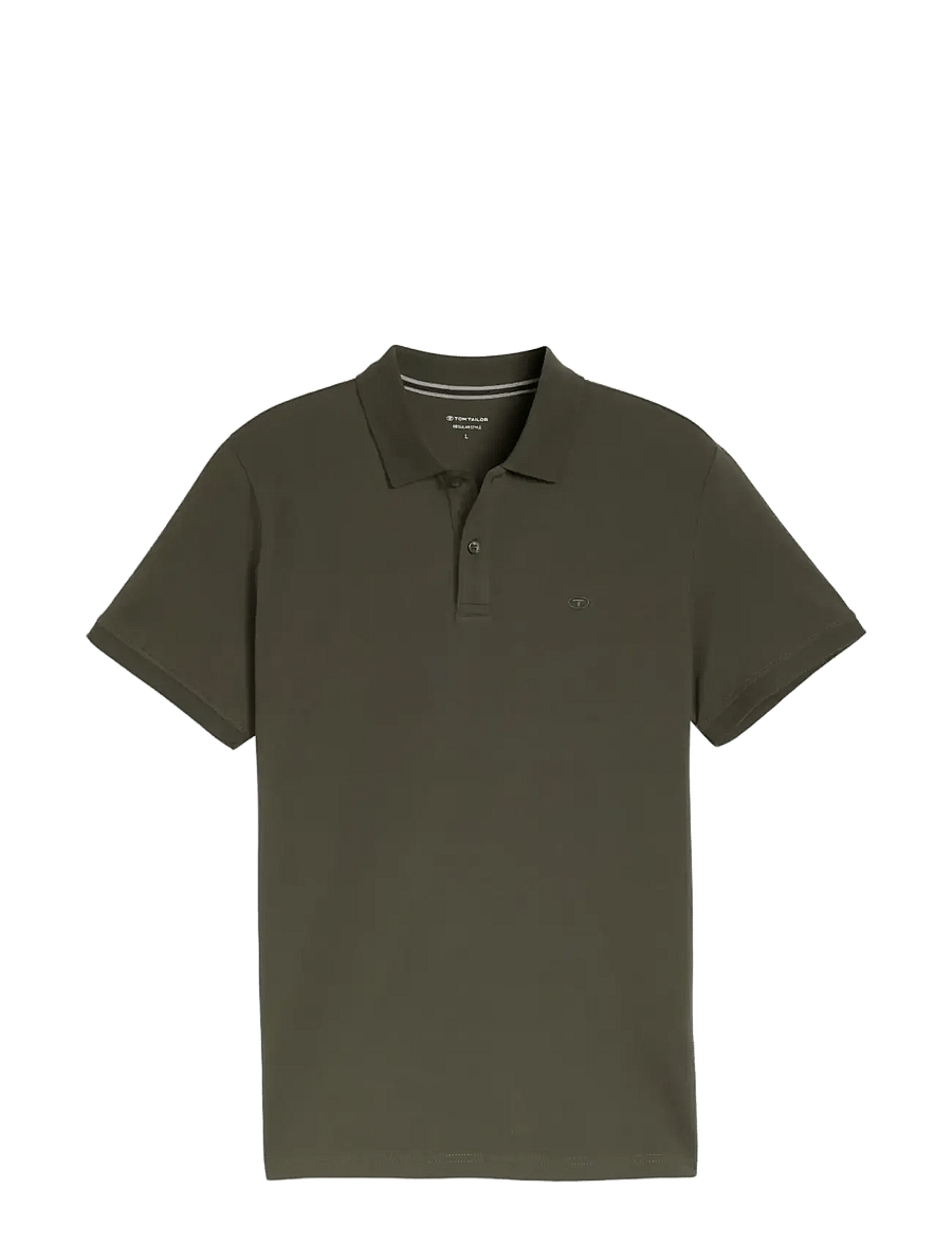 Tom Tailor - basic polo with contrast - short-sleeved polos - deep leaf green - 1