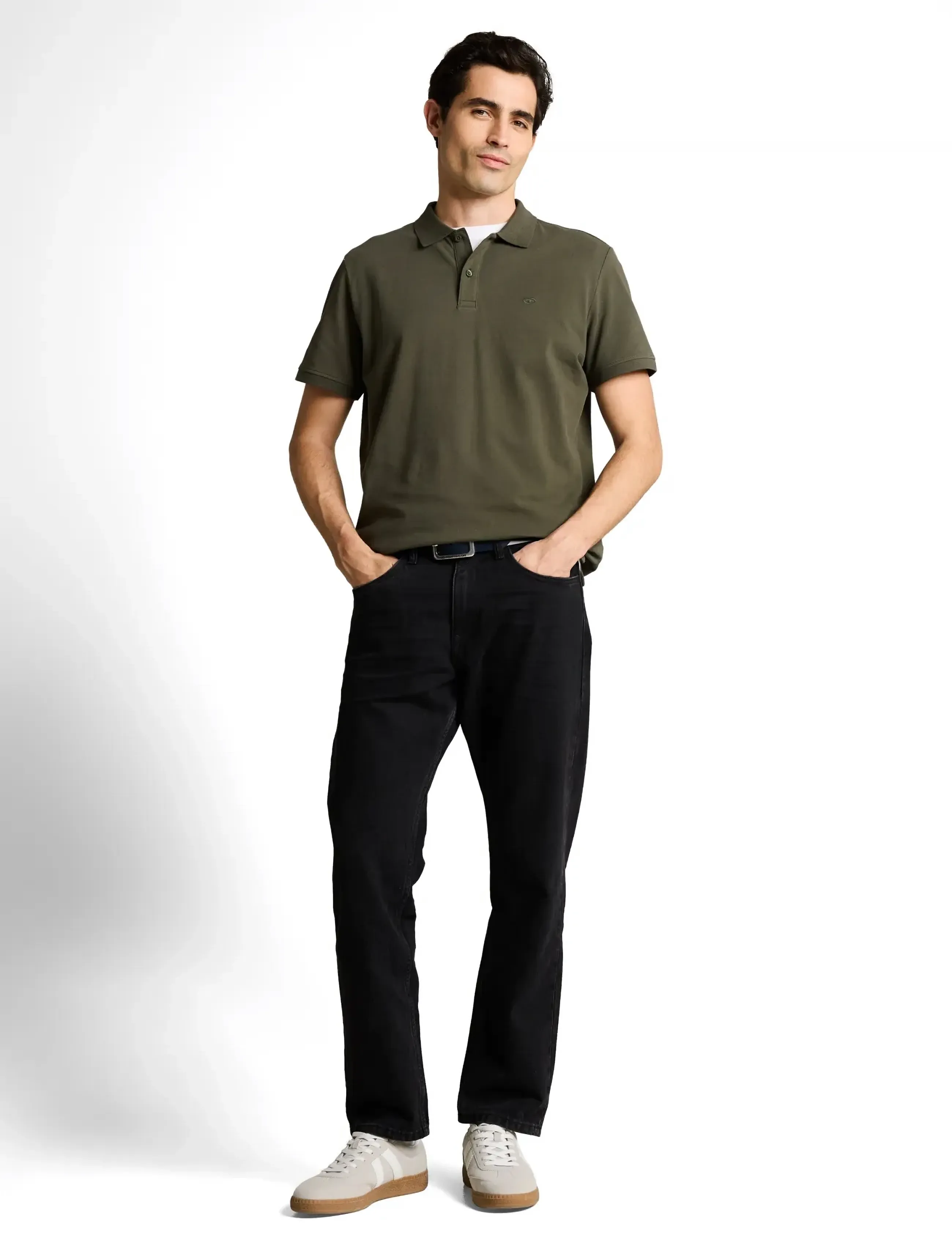Tom Tailor basic polo with contrast - Poloskjorter - DEEP LEAF GREEN / khaki/green