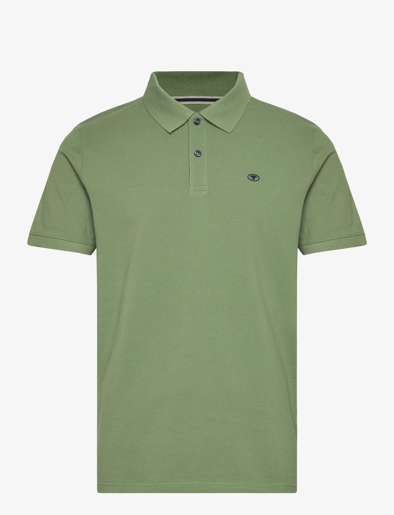 Tom Tailor - basic polo with contrast - laveste priser - dull moss green - 0