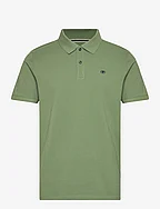 basic polo with contrast - DULL MOSS GREEN