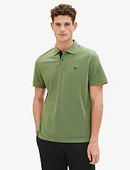 Tom Tailor - basic polo with contrast - alhaisimmat hinnat - dull moss green - 2