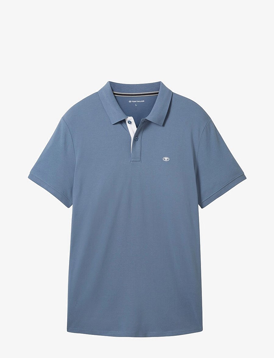 Tom Tailor - basic polo with contrast - kurzärmelig - gravel grey - 1