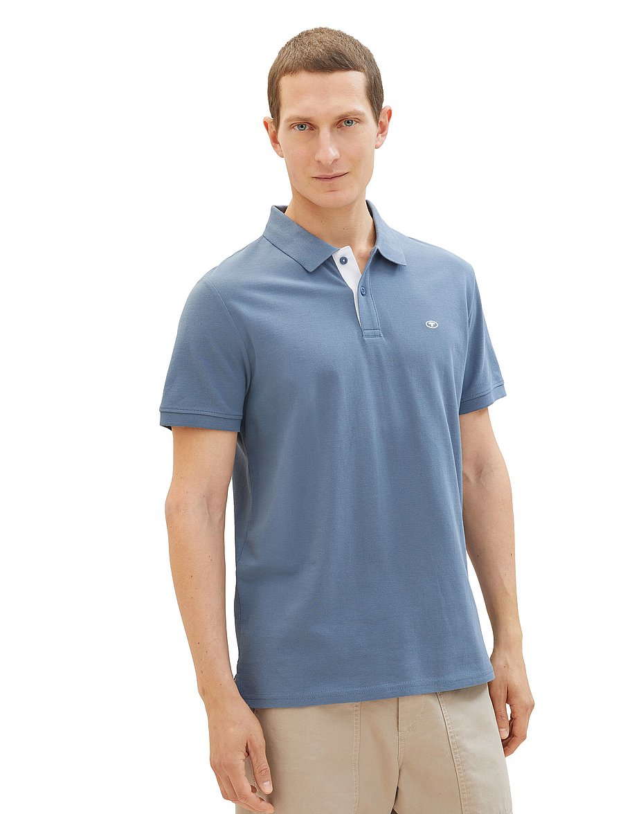 Tom Tailor - basic polo with contrast - kurzärmelig - gravel grey - 0