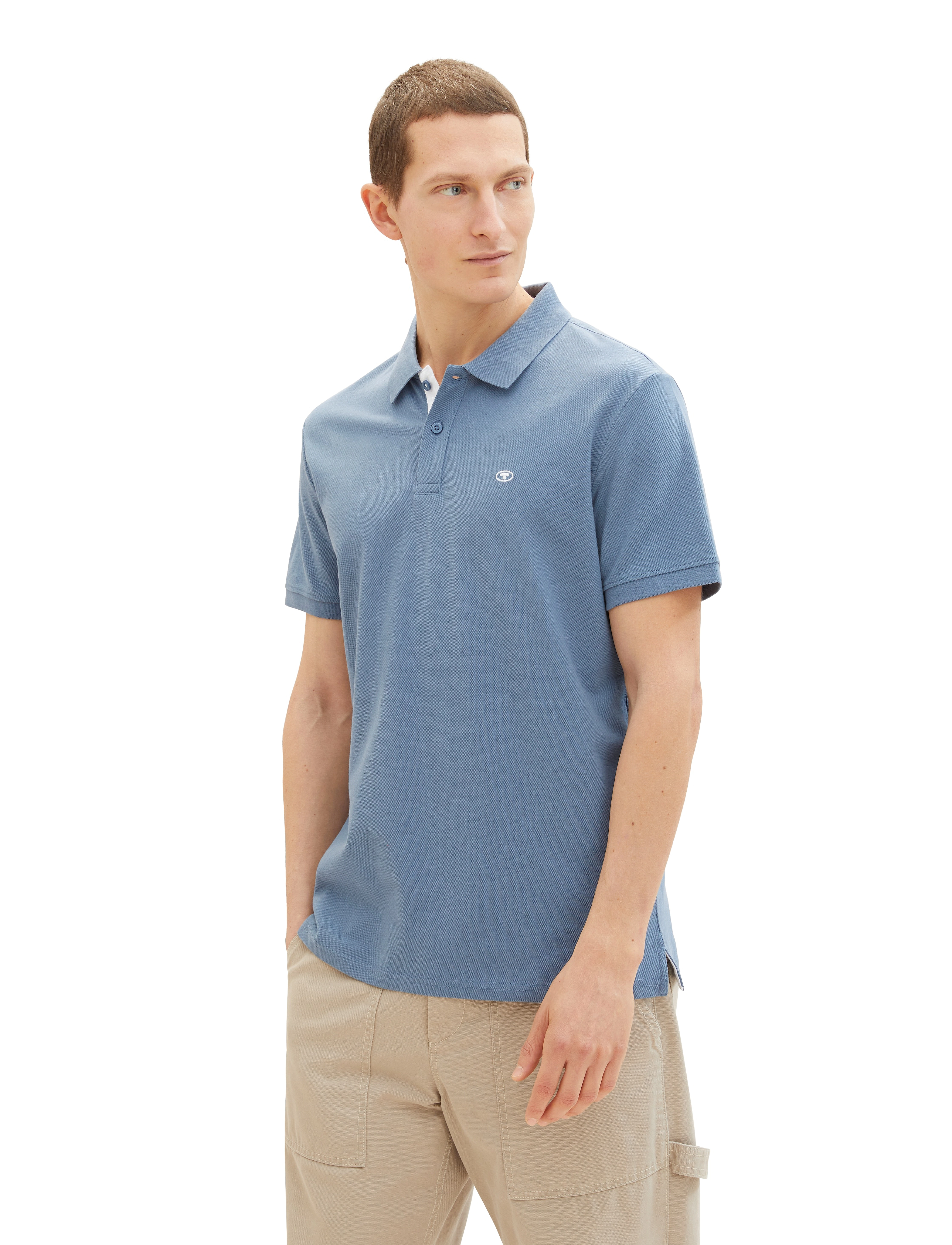 Tom Tailor - basic polo with contrast - kortärmade pikéer - gravel grey - 5