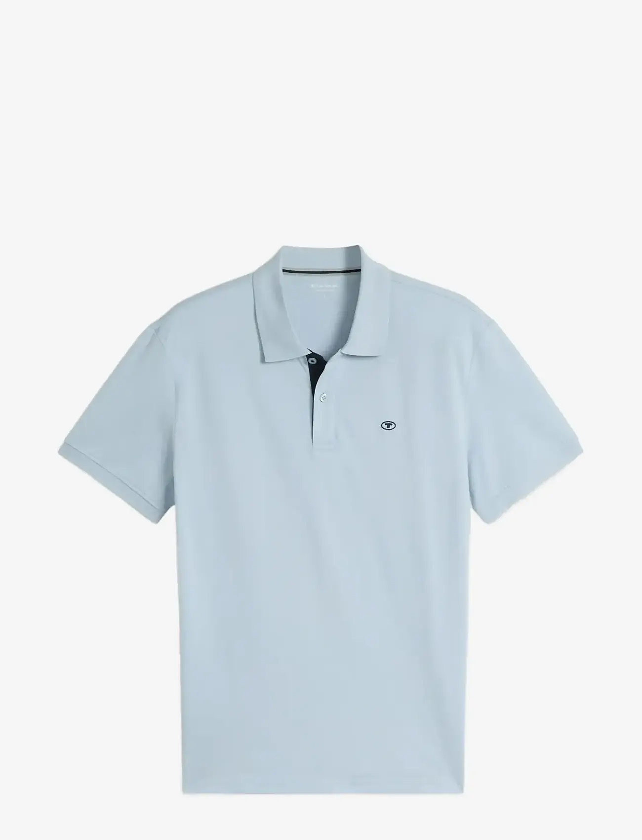 Tom Tailor - basic polo with contrast - kortärmade pikéer - light blue grey - 1