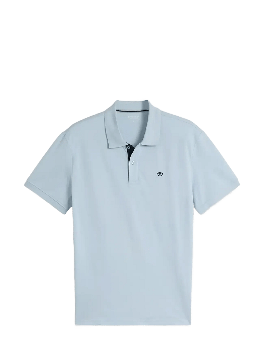 Tom Tailor - basic polo with contrast - kurzärmelig - light blue grey - 1