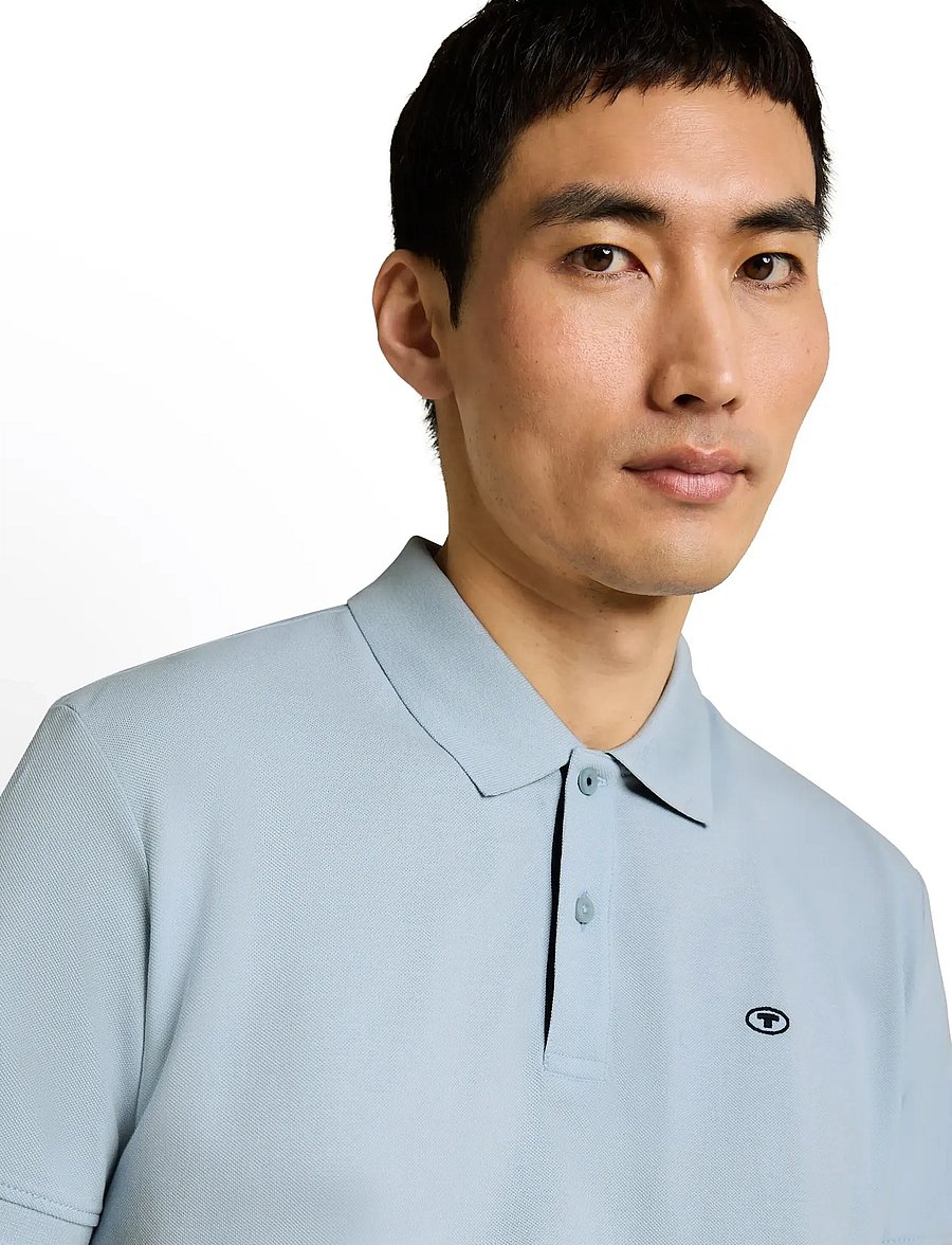 Tom Tailor - basic polo with contrast - kurzärmelig - light blue grey - 3