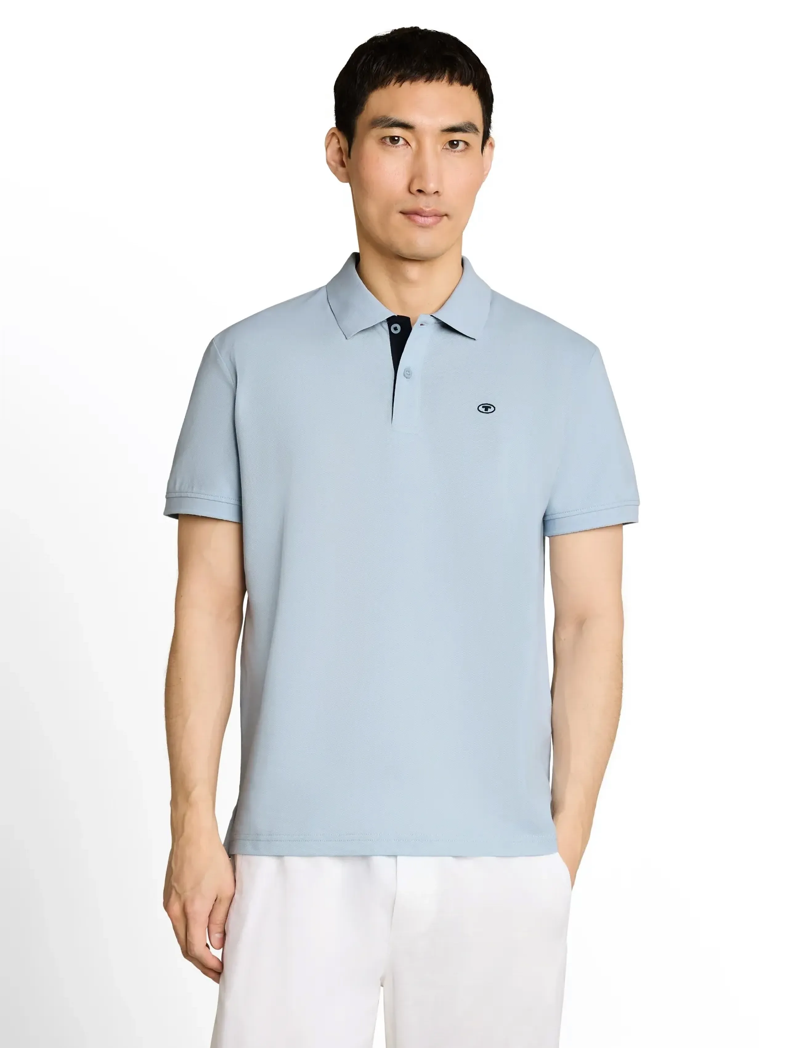 Tom Tailor - basic polo with contrast - lühikeste varrukatega polod - light blue grey - 4