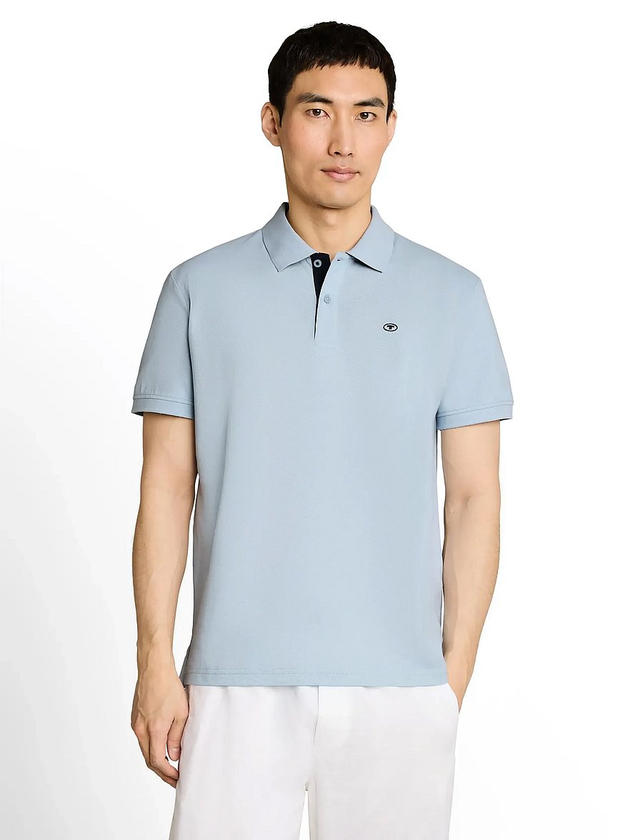 Tom Tailor - basic polo with contrast - kurzärmelig - light blue grey - 4
