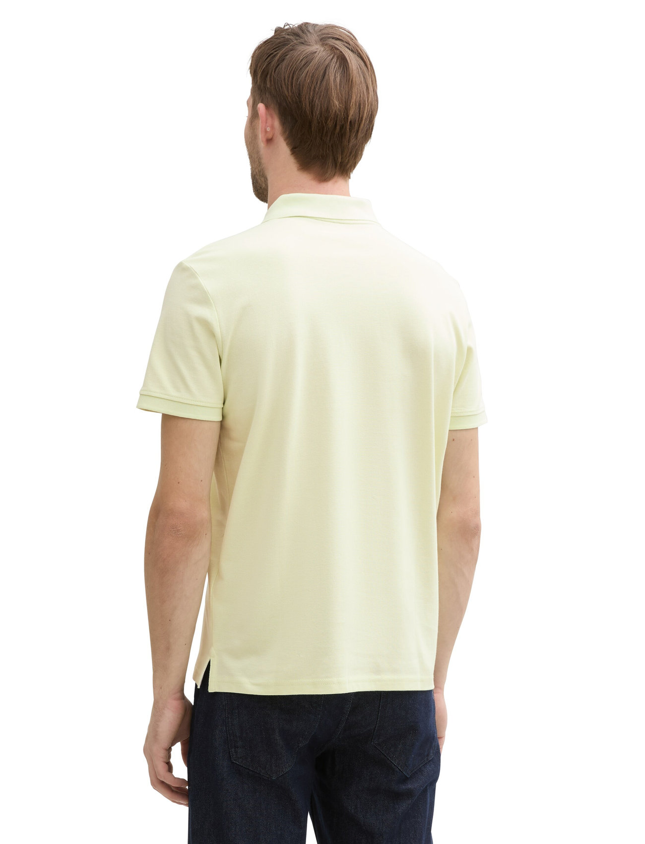 Tom Tailor - basic polo with contrast - laveste priser - lime cream green - 2