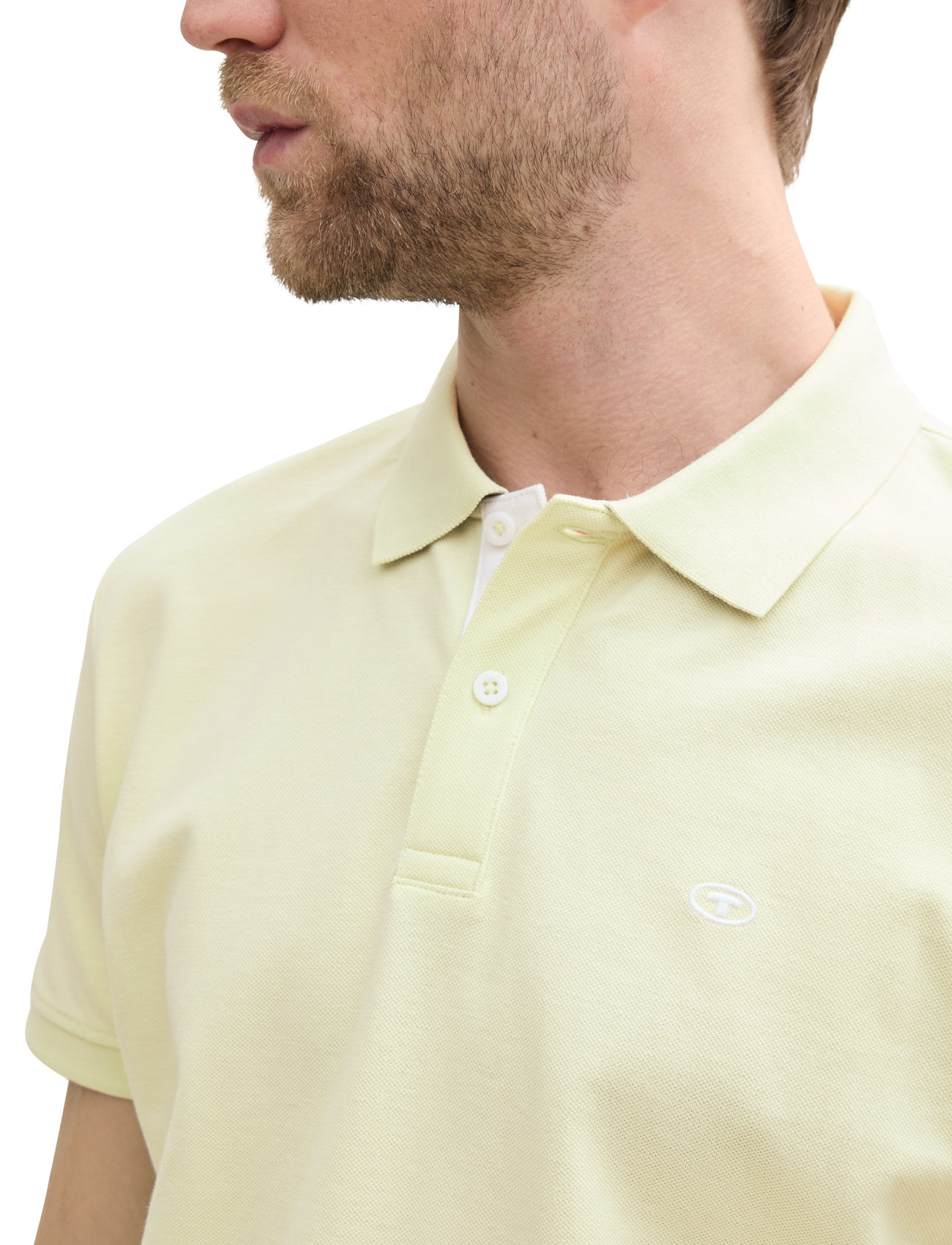 Tom Tailor - basic polo with contrast - laveste priser - lime cream green - 3