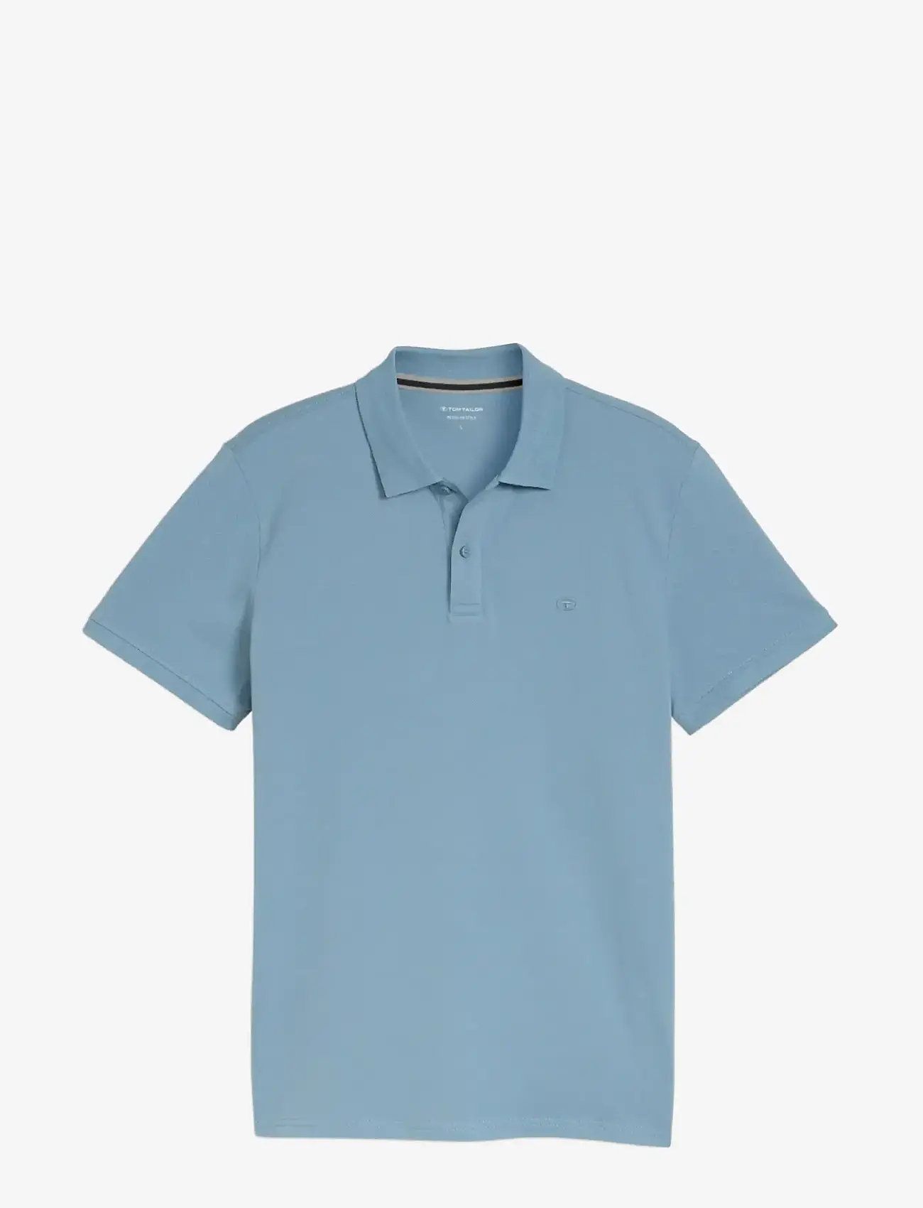 Tom Tailor - basic polo with contrast - laveste priser - mountain spring blue - 1