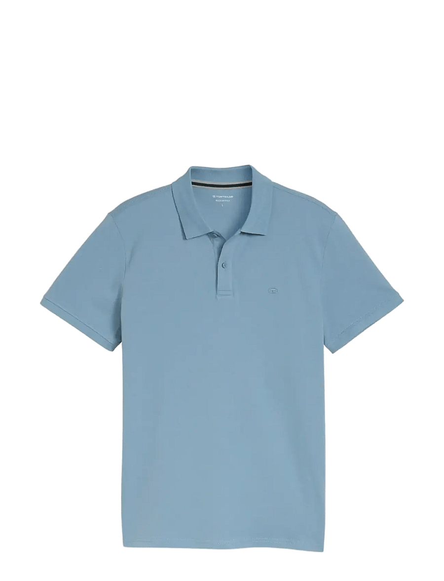 Tom Tailor - basic polo with contrast - kurzärmelig - mountain spring blue - 1