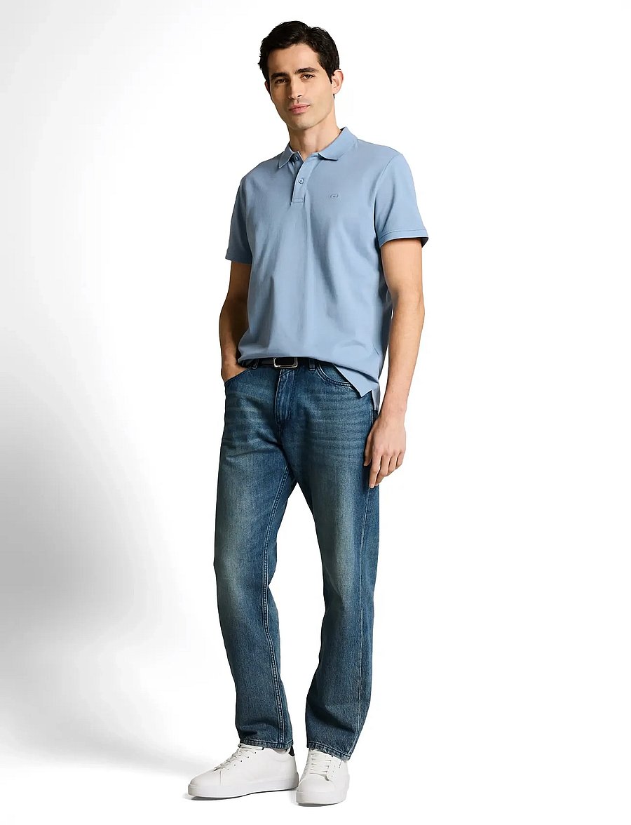 Tom Tailor - basic polo with contrast - kurzärmelig - mountain spring blue - 0