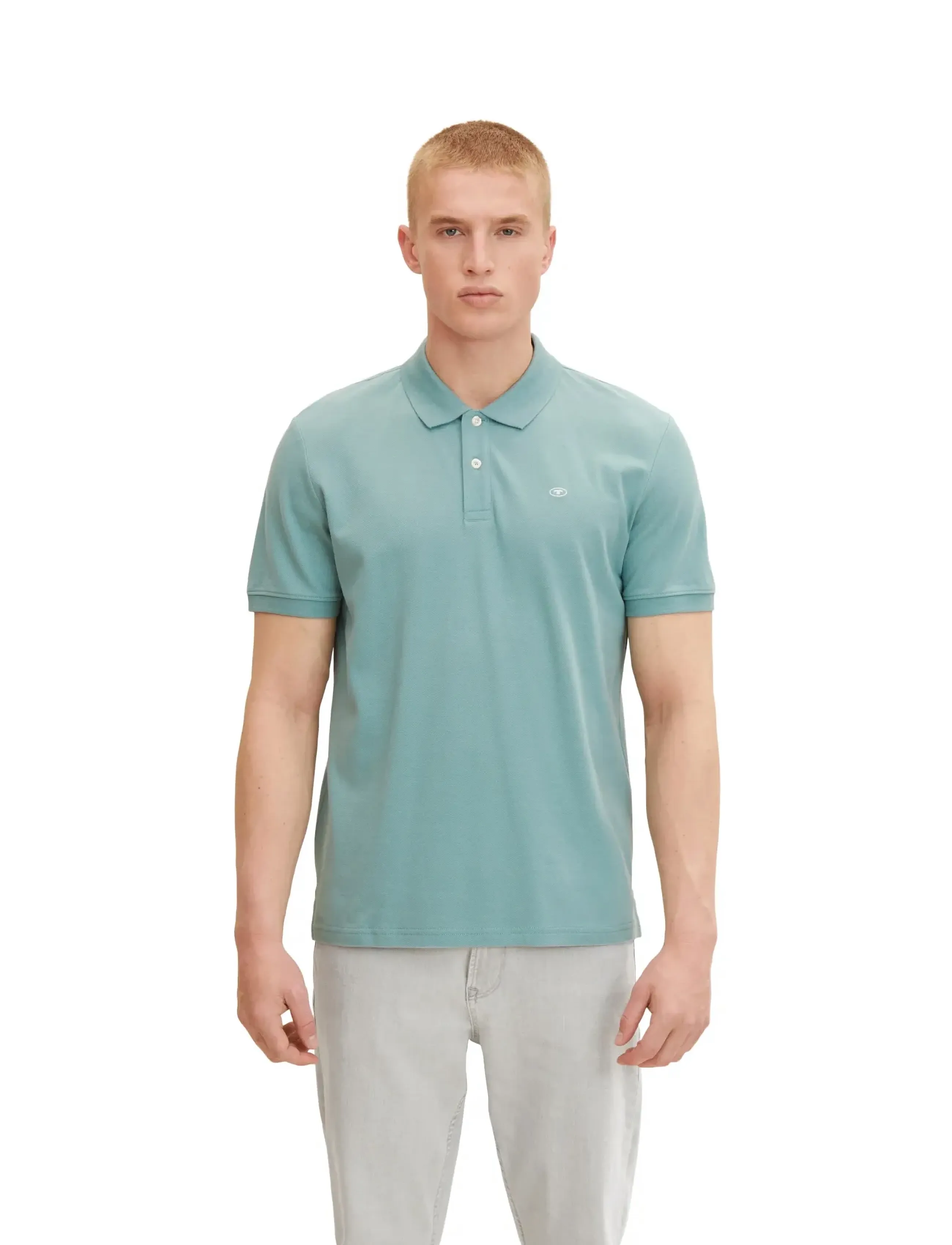 Tom Tailor basic polo with contrast - Pikéer - SALVIA / white