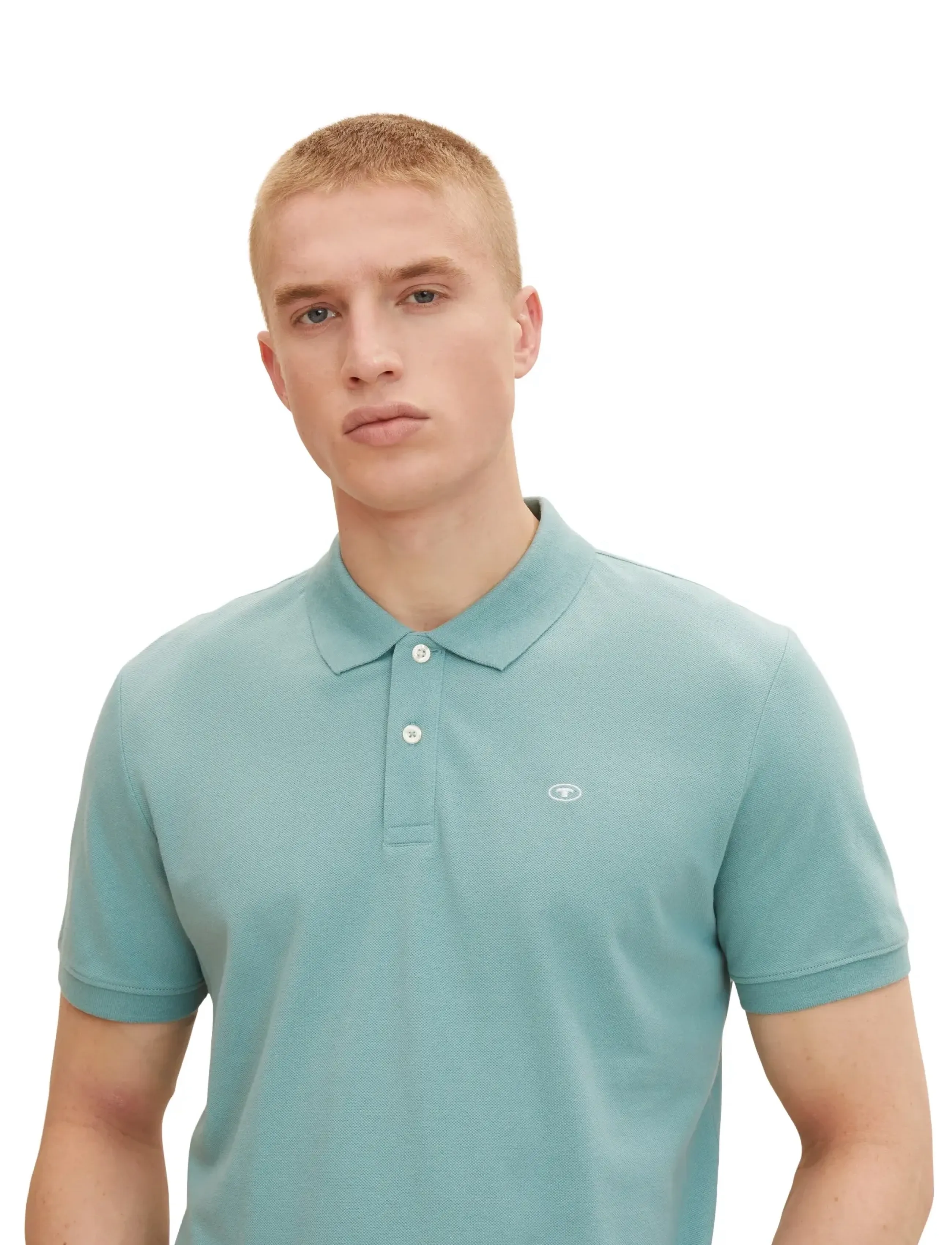 Tom Tailor - basic polo with contrast - short-sleeved polos - salvia - 3