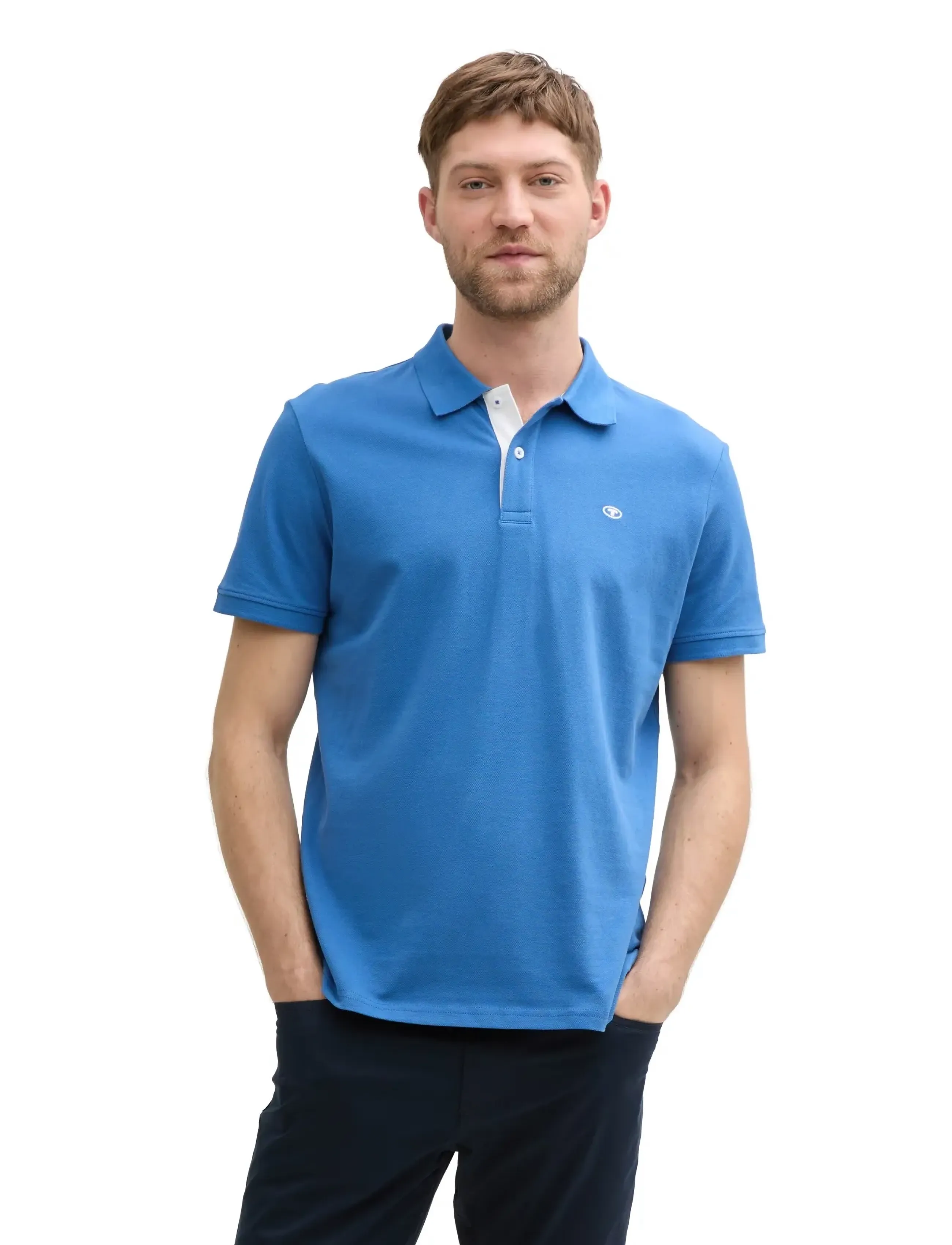 Tom Tailor - basic polo with contrast - short-sleeved polos - sapphire blue - 3