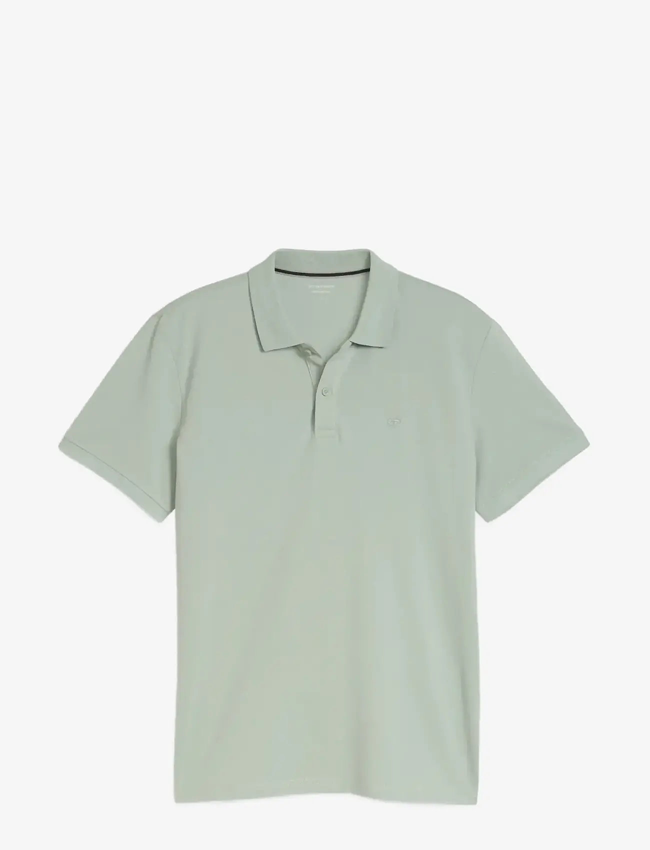 Tom Tailor - basic polo with contrast - laveste priser - soft greyish green - 1