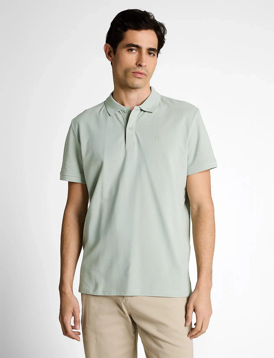 Tom Tailor - basic polo with contrast - lühikeste varrukatega polod - soft greyish green - 3
