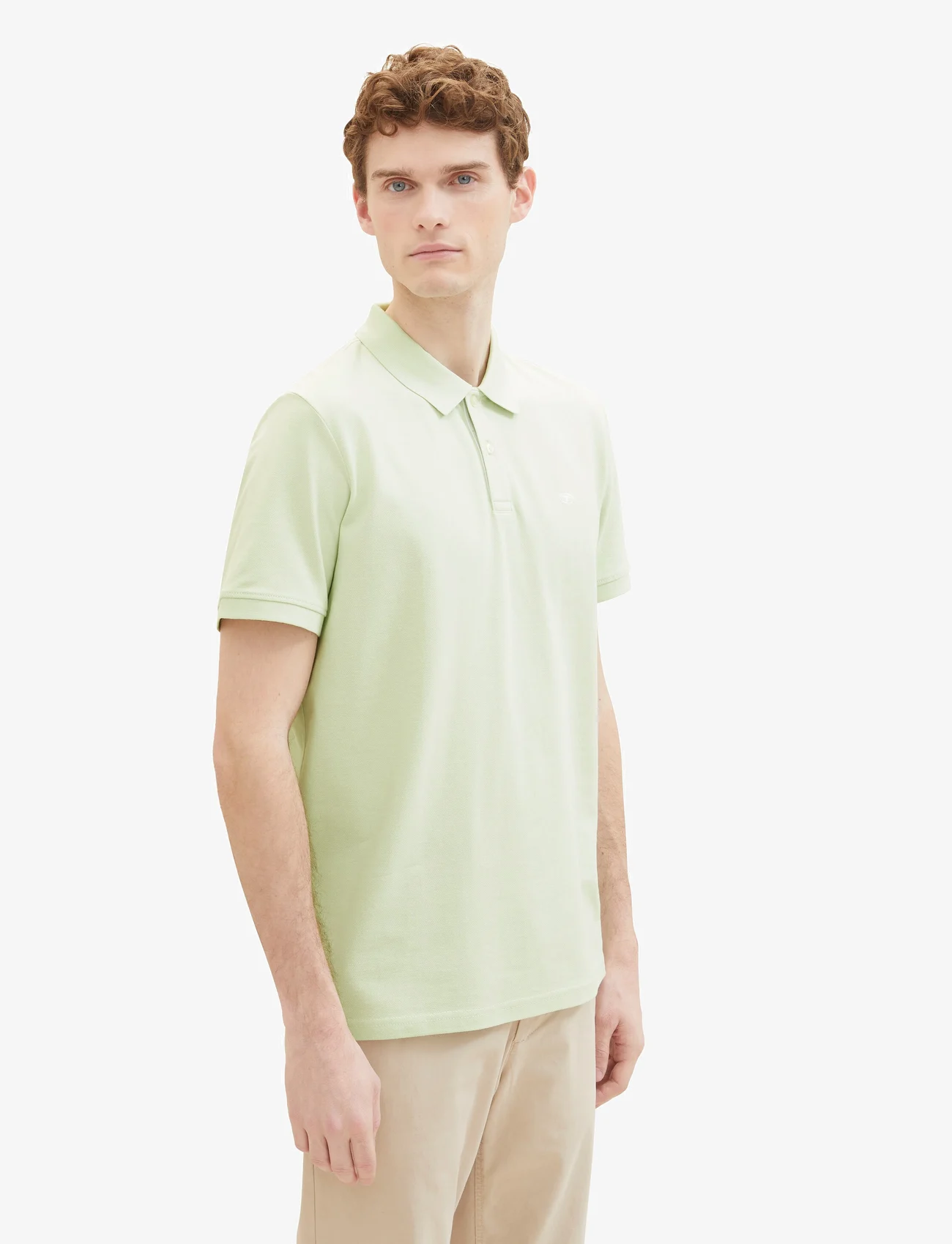 Tom Tailor - basic polo with contrast - short-sleeved polos - tender sea green - 0