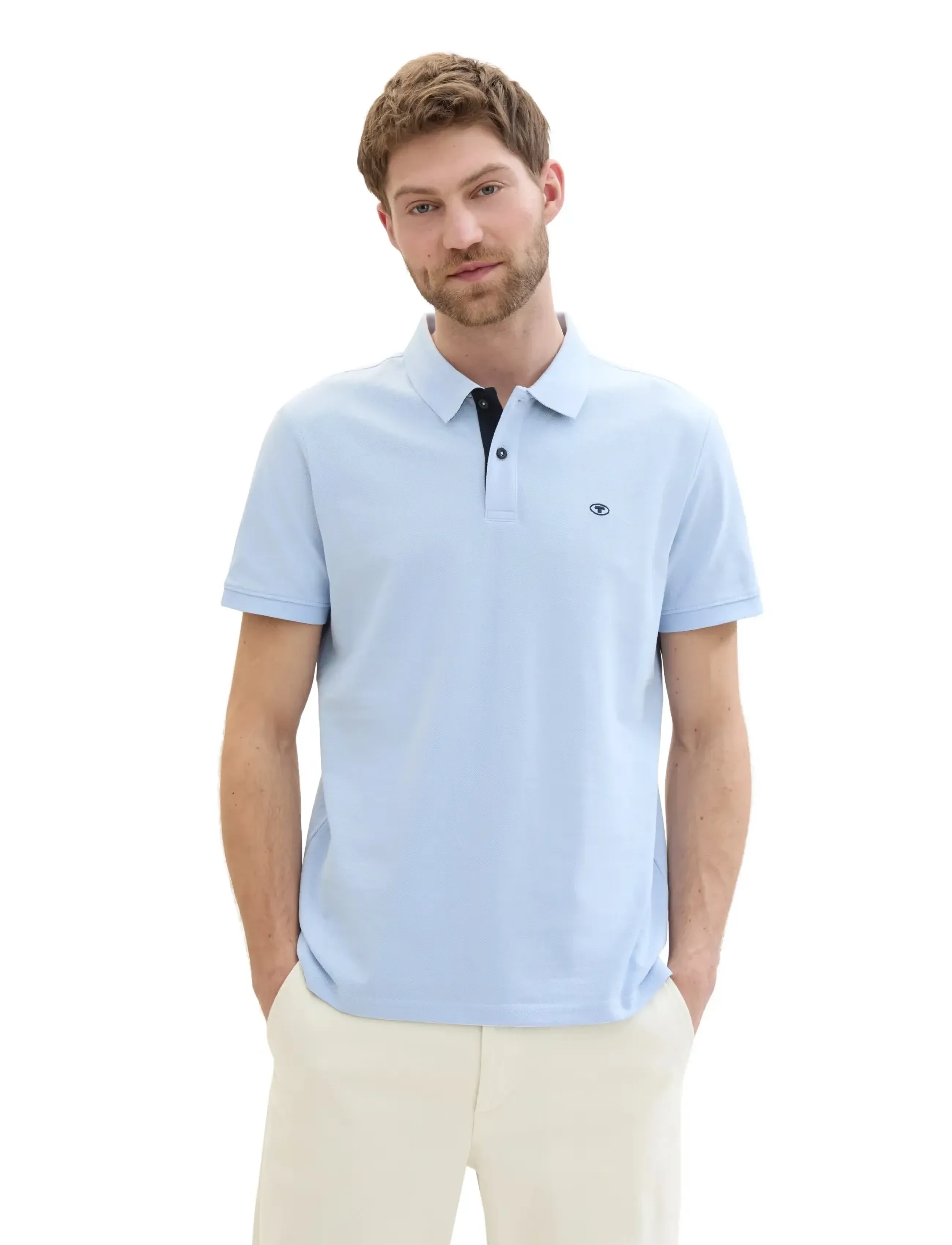 Tom Tailor - basic polo with contrast - short-sleeved polos - windsurf blue - 4