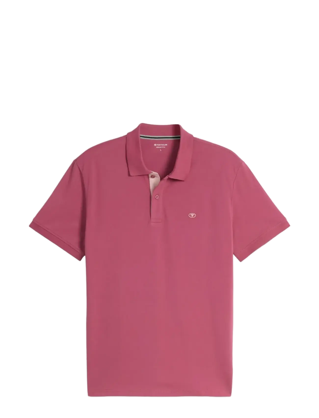TOM TAILOR Basic Polo With Contrast Pink - L - Herren