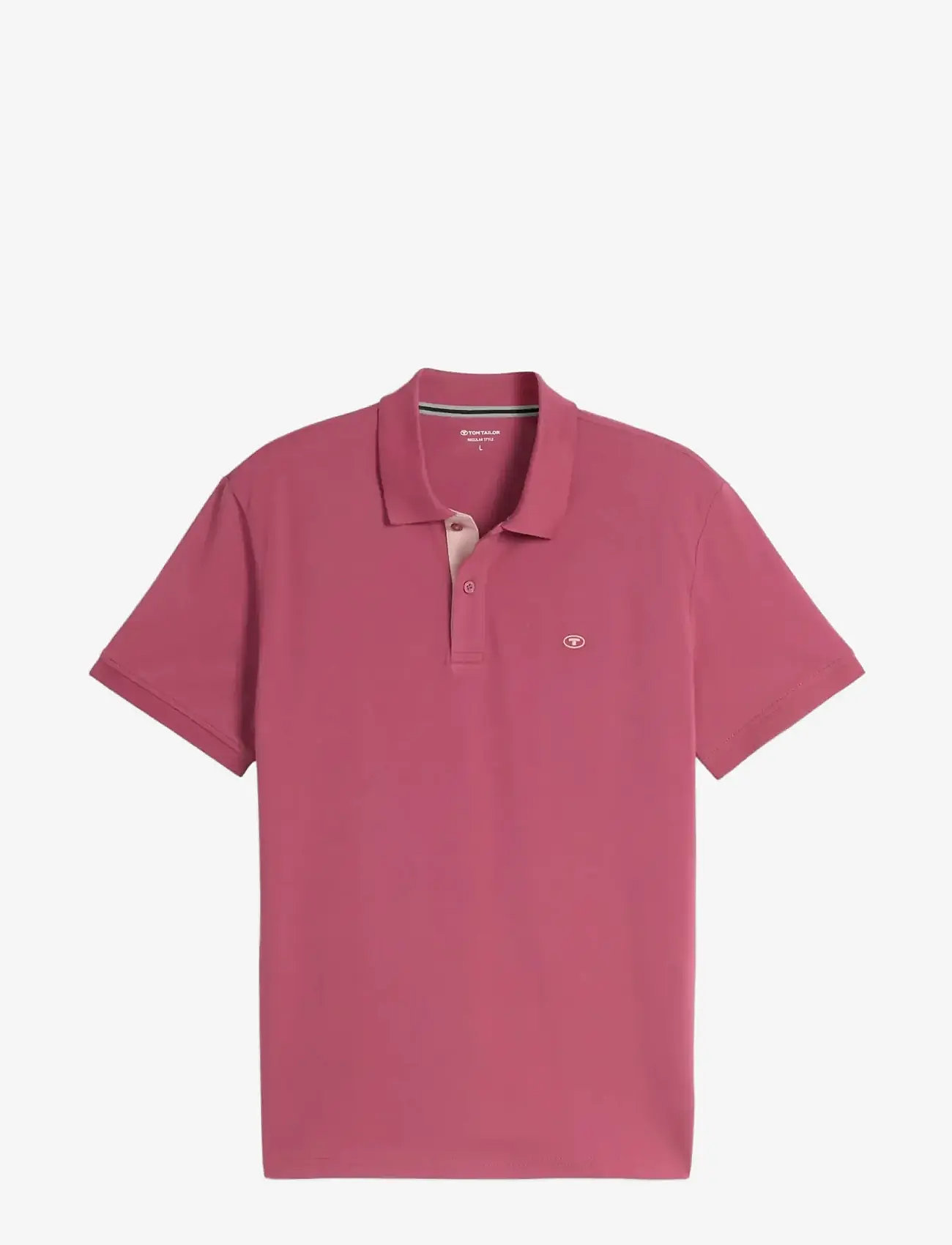 Tom Tailor - basic polo with contrast - kortärmade pikéer - wine rose pink - 1