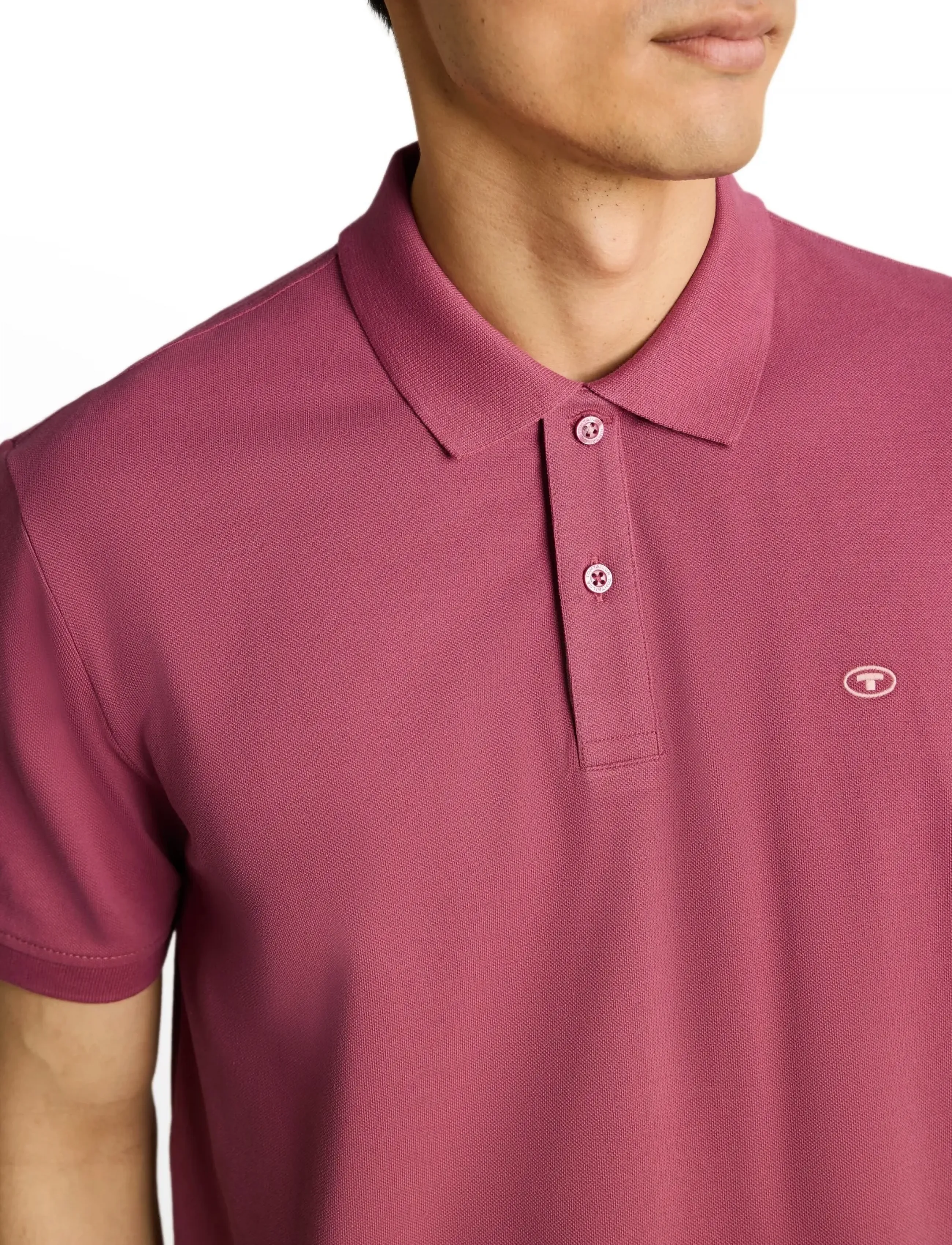 Tom Tailor - basic polo with contrast - short-sleeved polos - wine rose pink - 4