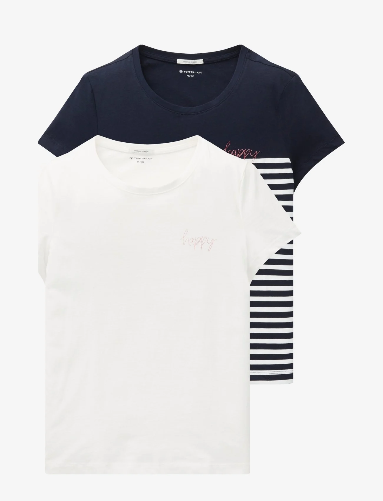 Tom Tailor - double pack t-shirt packaging - kortärmade t-shirts - whisper white - 0