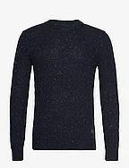 nep structured knit pullover - NAVY MELANGE NEP STRUCTURE