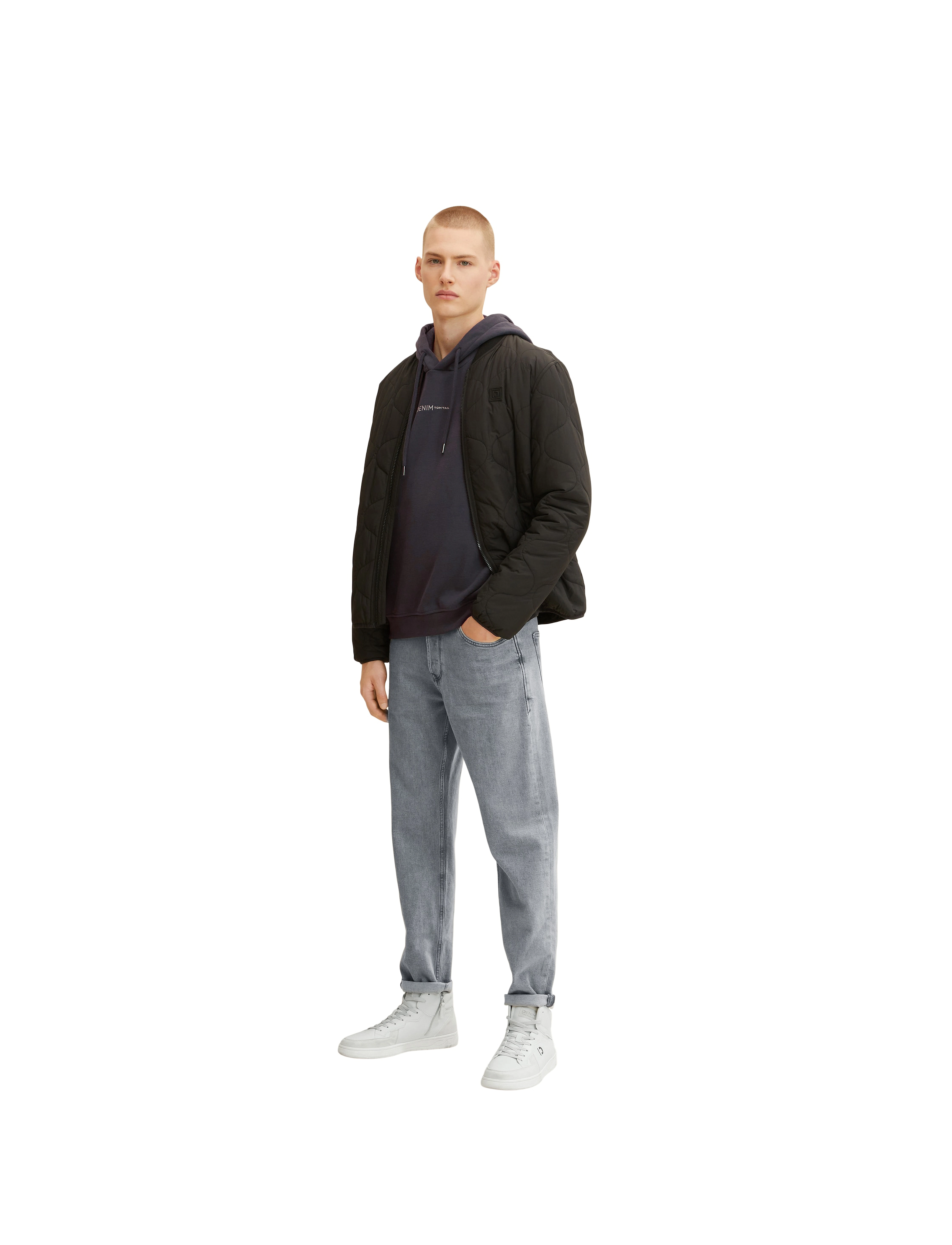 Tom Tailor - hoody with print - coal grey - 3