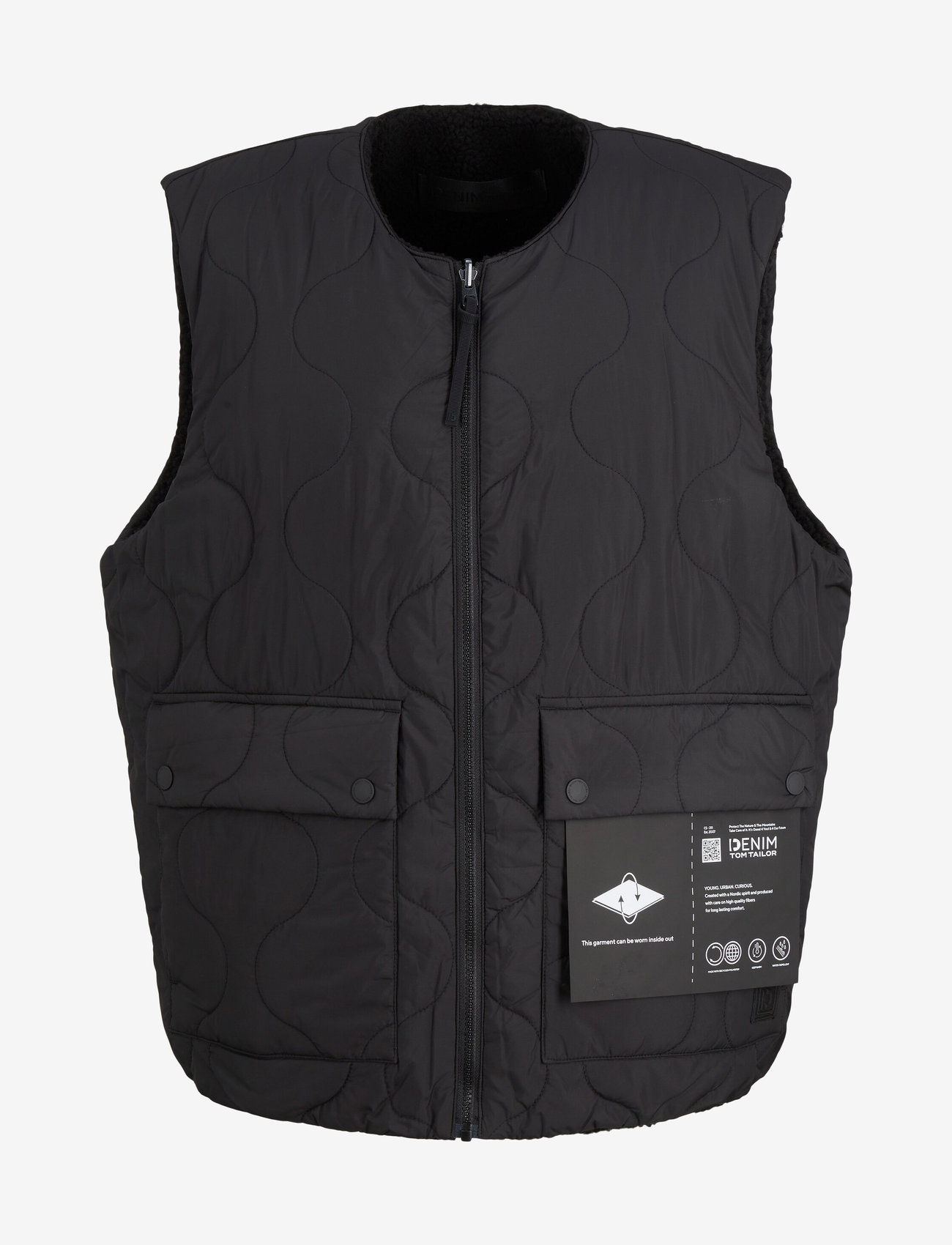 Tom Tailor - reversible teddy vest - vests - black - 0