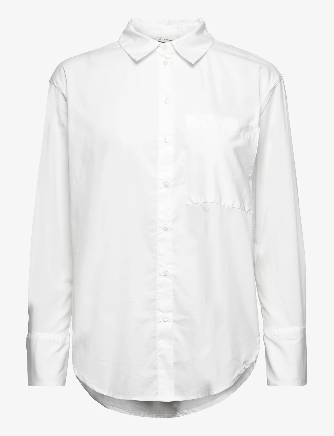 Tom Tailor - blouse poplin - marškiniai ilgomis rankovėmis - whisper white - 0