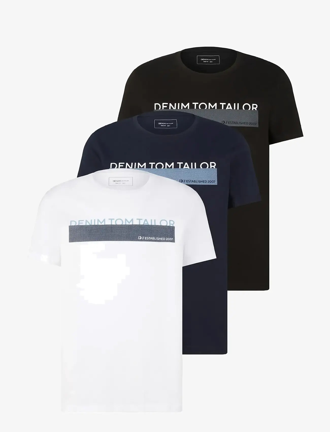 Tom Tailor - triplepack t-shirt, packaging - laveste priser - black - 1