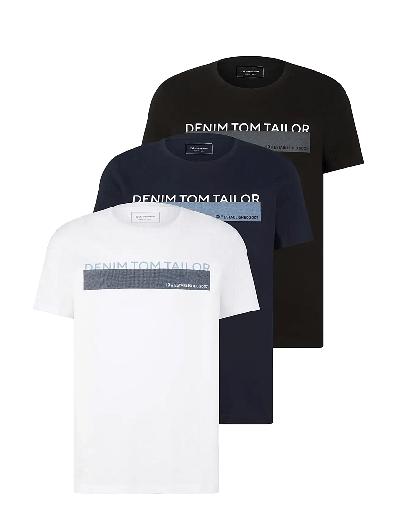 Tom Tailor - triplepack t-shirt, packaging - kurzärmelig - black - 1