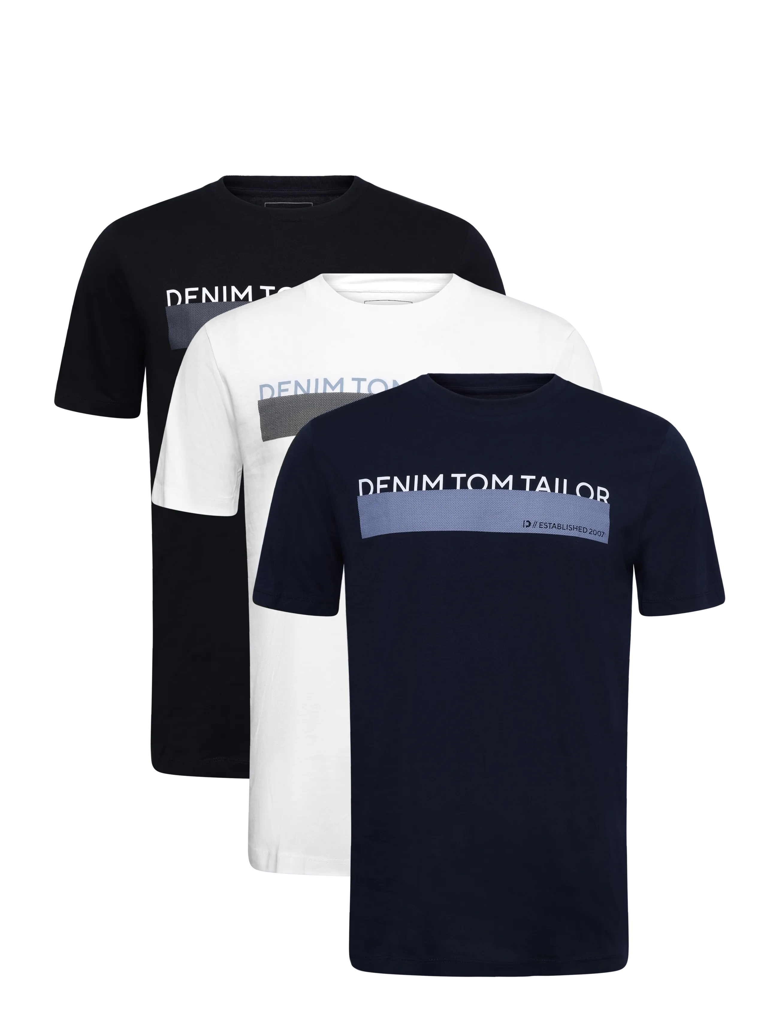 Tom Tailor triplepack t-shirt, packaging - T-särgid - BLACK / black