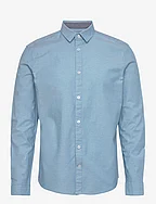 fitted stretch oxford shirt - BLUE CHAMBRAY