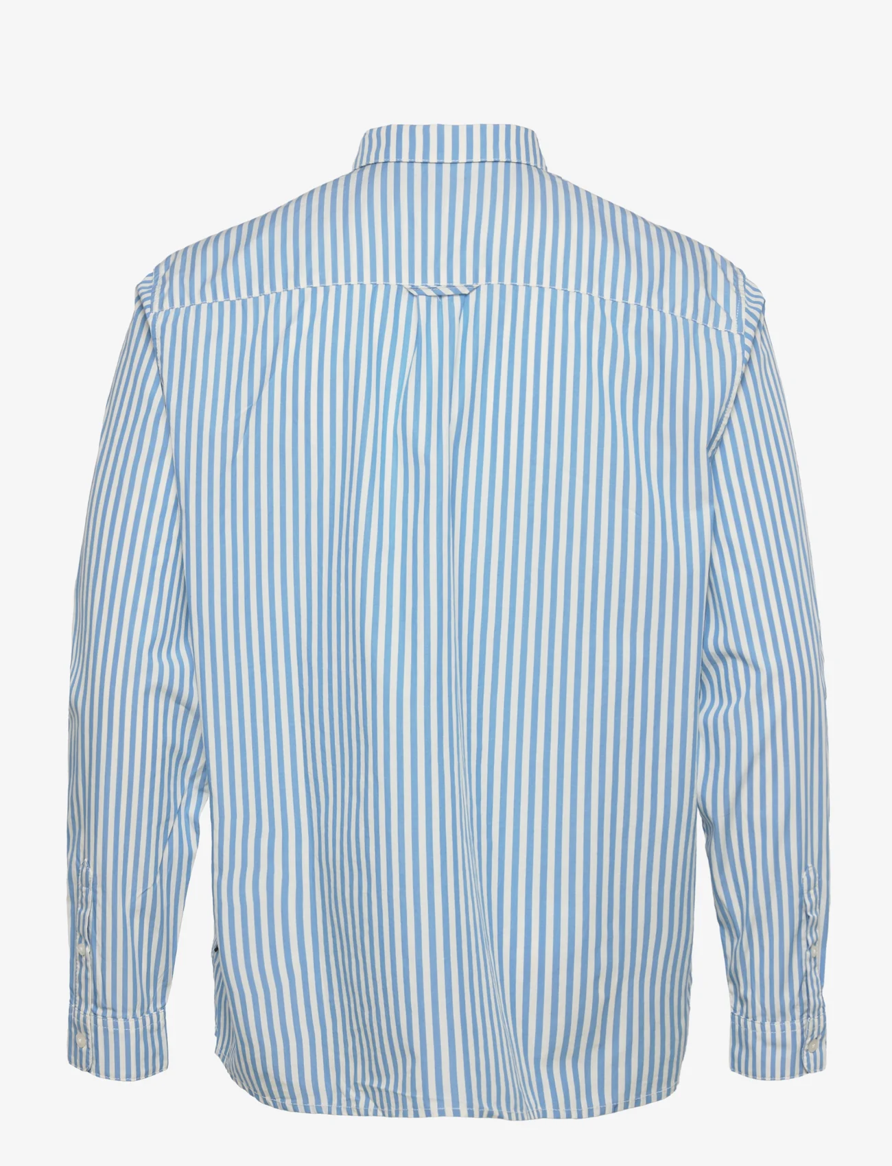 Tom Tailor - relaxed stripe shirt - casual skjortor - sky blue off white stripe - 1