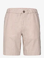 regular cotton linen shorts - CARAMEL BEIGE CHAMBRAY