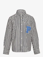 Tom Tailor - striped artwork shirt - pitkähihaiset kauluspaidat - navy off white stripe - 0