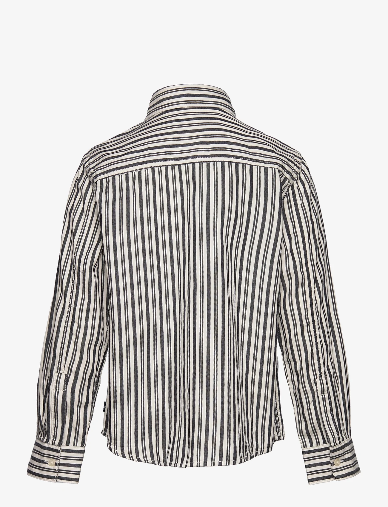 Tom Tailor - striped artwork shirt - long-sleeved shirts - navy off white stripe - 1
