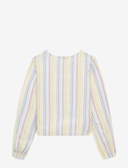 Tom Tailor - cropped printed ruched blouse - summer savings - vertical multicolor stripe - 1