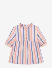striped ruffle blouse - VERTICAL MULTICOLOR STRIPE